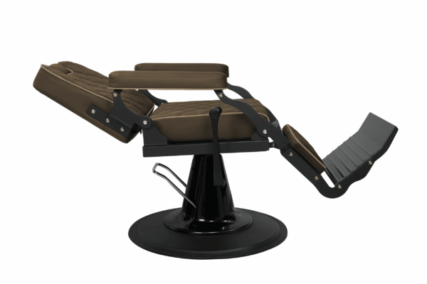 Barber Chair Brown Miami Liggend Zijkant