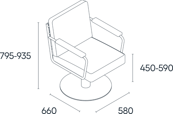 Bay Kappersstoel Dimensions