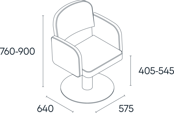 Elma Kappersstoel Dimensions