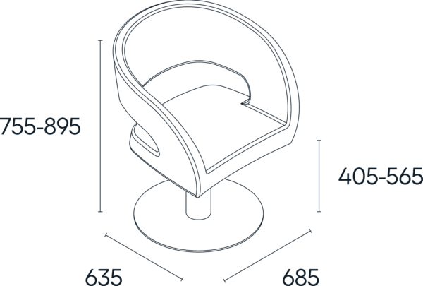 Georgia Kappersstoel Dimensions